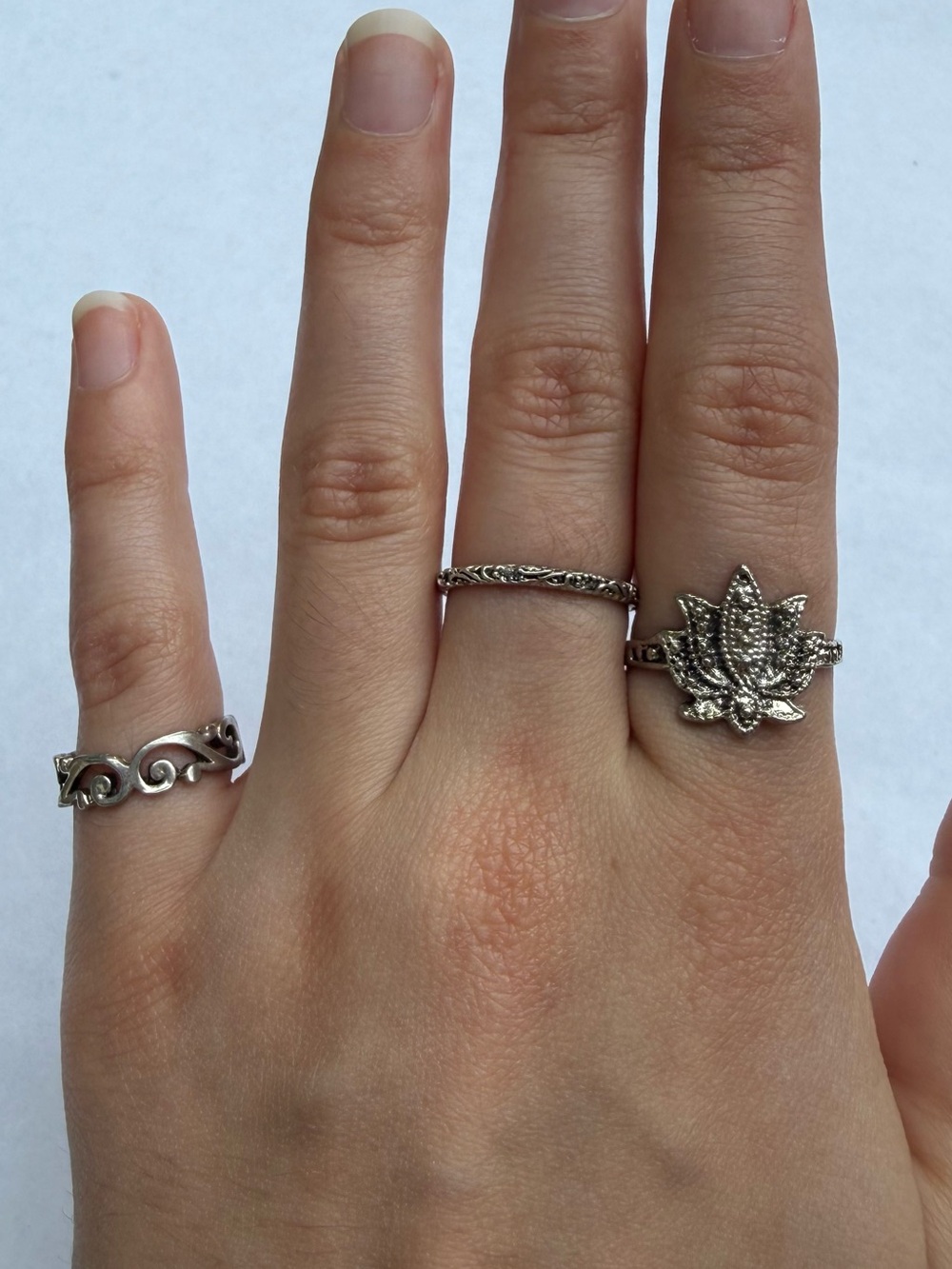 Set of 3 Silver Rings